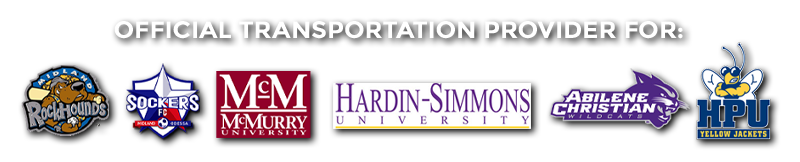 Trasnportation provider for ACU, Hardin Simmons, McMurry, Midland Rockhounds, etc.